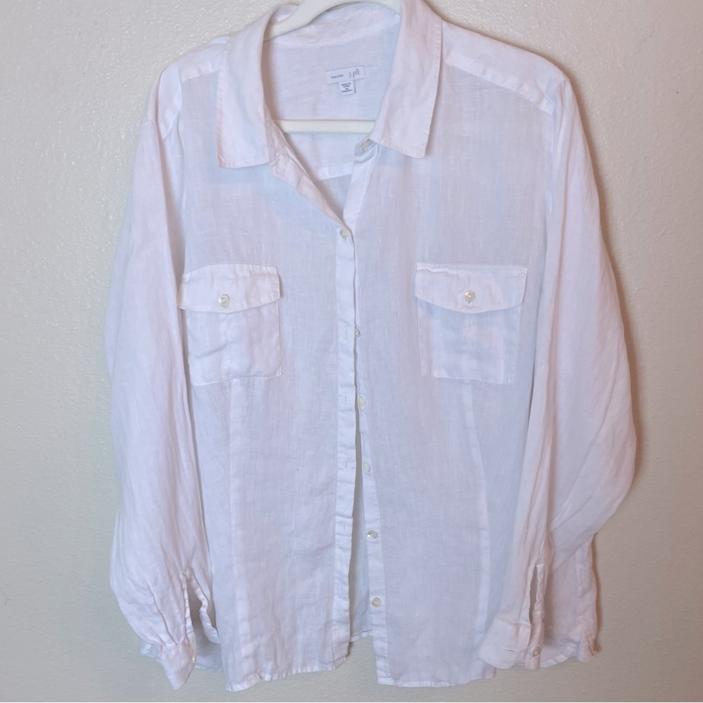 J. Jill love linen essentials button down shirt